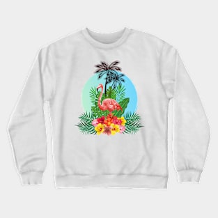 Tropical flamingo Crewneck Sweatshirt